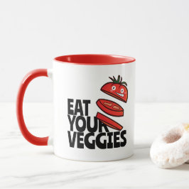 Anpassade Ät dina veggier - Tomatversion Mugg