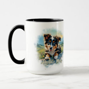 Anpassade Australian shepherd Puppy Mugg