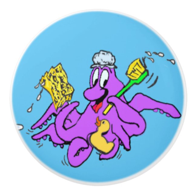 Anpassade av bäckenoktopus Ceramisk Drag Knopp (Framsidan)