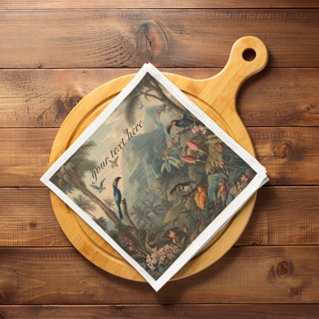 anpassade av botaniska tukaner och blommor av vint pappersservett (Skapare uppladdad)