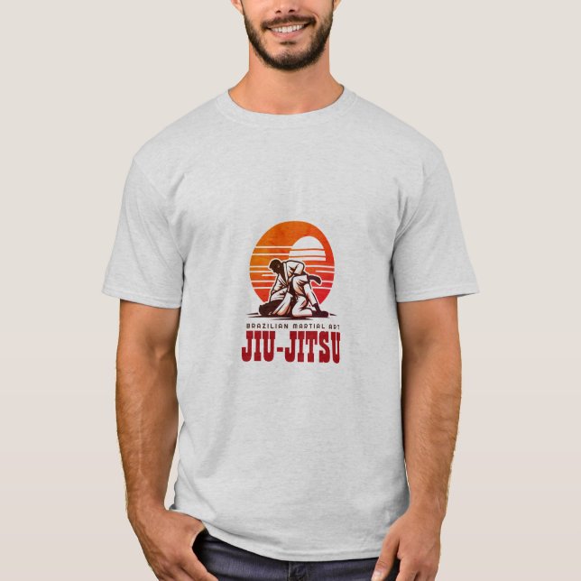 anpassade av brazilian martial art Jiu-jitsu logot T Shirt (Framsida)