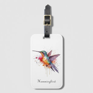 Anpassade av exotiskt färgat hummingbird bagagebricka