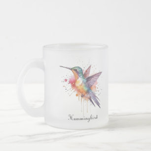Anpassade av exotiskt färgat hummingbird frostad glasmugg