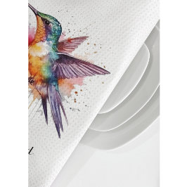 Anpassade av exotiskt färgat hummingbird kökshandduk