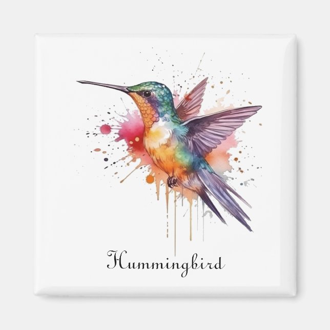 Anpassade av exotiskt färgat hummingbird magnet (Framsidan)