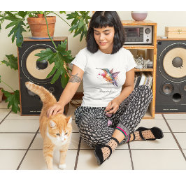 Anpassade av exotiskt färgat hummingbird t shirt