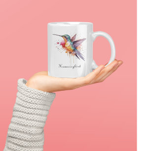 Anpassade av exotiskt färgat hummingbird Två-Tonad mugg