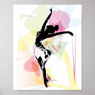 Anpassade av färglöst pastellform av Ballerina sil Poster