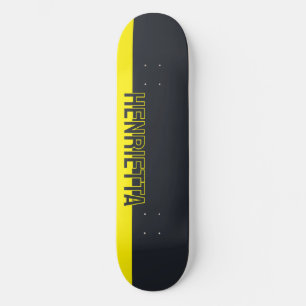 Anpassade av fast Grått och Gult Mini Skateboard Bräda 18,5 Cm