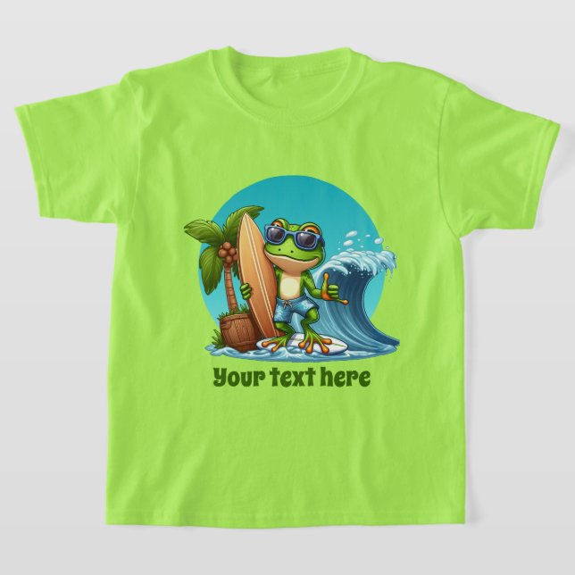 Anpassade av groda i cute-pojkar t shirt (Laydown)