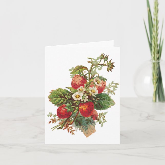Anpassade av jordgubbsblommor kort (Framsida)