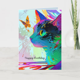 anpassade av katt och fjäril från grattis på födel kort