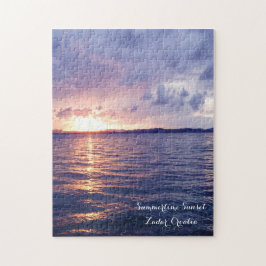 Anpassade av Söt Lila Gult Sunset Pussel