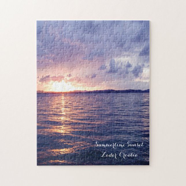 Anpassade av Söt Lila Gult Sunset  Pussel (Vertikal)
