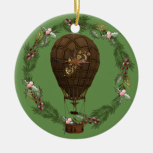 Anpassade av Steampunk Balloon & WAN Julgransprydnad Keramik