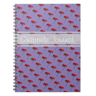Anpassade av vallmoblommor från Gratitude journal Anteckningsbok Med Spiral