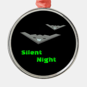 Anpassade B2 Stealth Bomber som flyger i tyst natt Julgransprydnad Metall