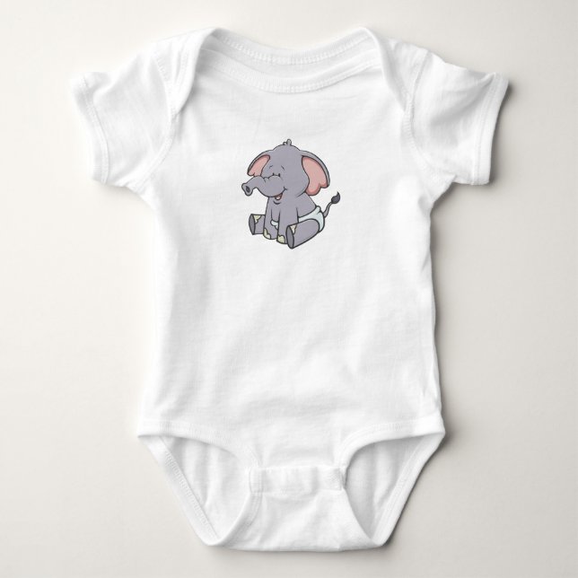 Anpassade Baby Elephant Tee (Framsida)