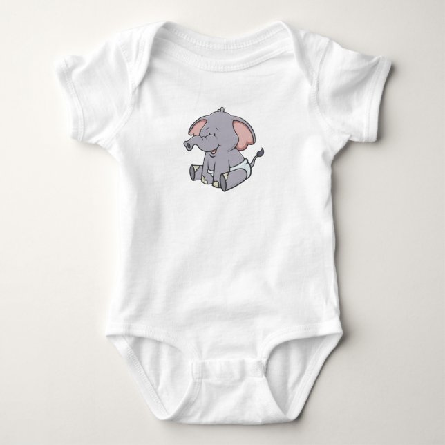 Anpassade Baby Elephant Tee Shirt (Framsida)
