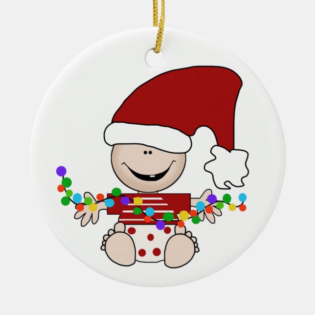 Anpassade Baby Elf med Ljus Ornament (Framsidan)