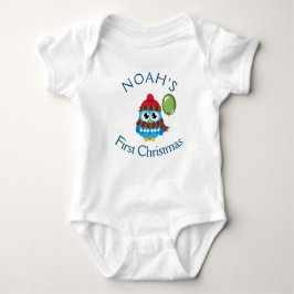 Anpassade Baby: Första jul Uggla Baby T Shirt