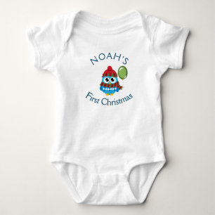 Anpassade Baby: Första jul Uggla Baby T Shirt