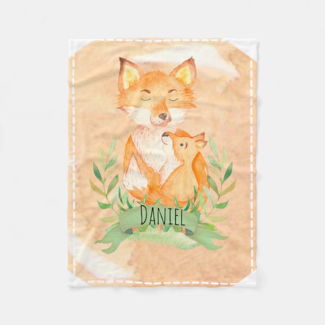 Anpassade Baby Fox Fleece Blanket (Framsidan)