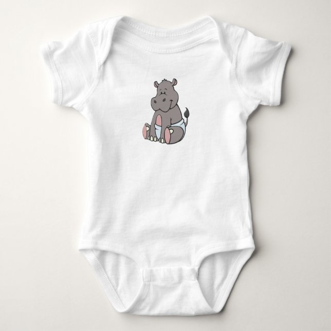 Anpassade Baby Hippo T Shirt (Framsida)