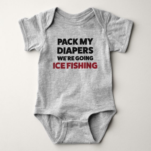 Anpassade Baby Ice Fishing Bodydräkt T Shirt (Framsida)