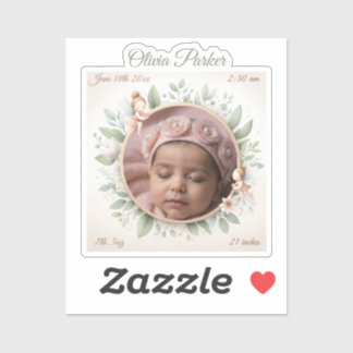 Anpassade Baby Photo Sticker med Fairy Ram Klistermärken