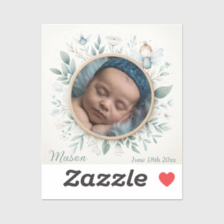 Anpassade Baby Photo Sticker med Fairy Ram Klistermärken