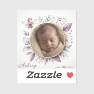 Anpassade Baby Photo Sticker med Fairy Ram Klistermärken