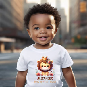 Anpassade Baby T-Shirt med Cute Lejon