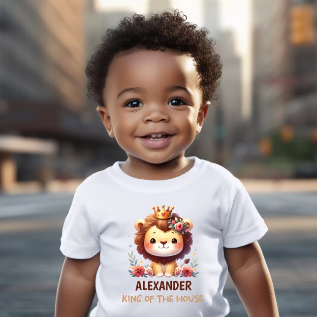 Anpassade Baby T-Shirt med Cute Lejon (Skapare uppladdad)