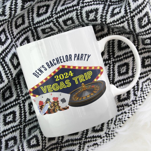 Anpassade Bachelor Party Las Vegas Resa Casino Kaffemugg (Skapare uppladdad)
