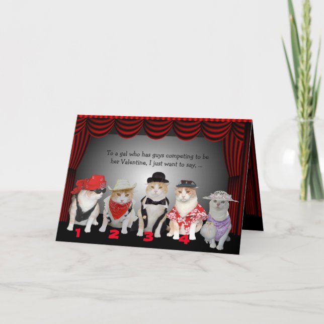 Anpassade Bachelorette Kattunge Valentine Helgkort (Framsida)