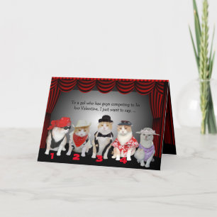 Anpassade Bachelorette Kattunge Valentine Helgkort