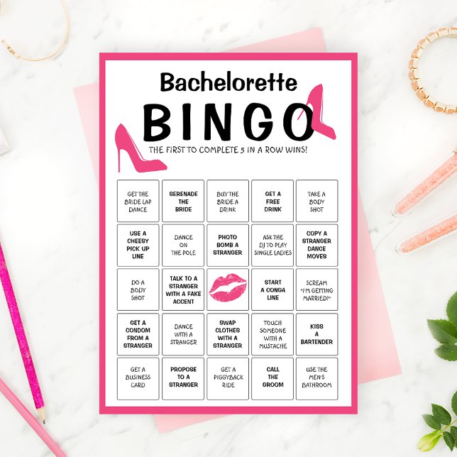 Anpassade Bachelorette Party Bingo Game Card Inbjudningar (Skapare uppladdad)