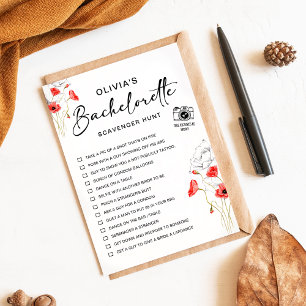 Anpassade Bachelorette Scavenger Hunt Game Card Inbjudningar