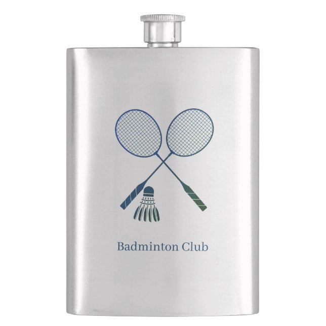 Anpassade badmintonracketar och fjäderbolls birdie fickplunta (Framsidan)