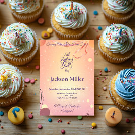 Anpassade Balloon Birthday med adsible Puppy Inbjudningar