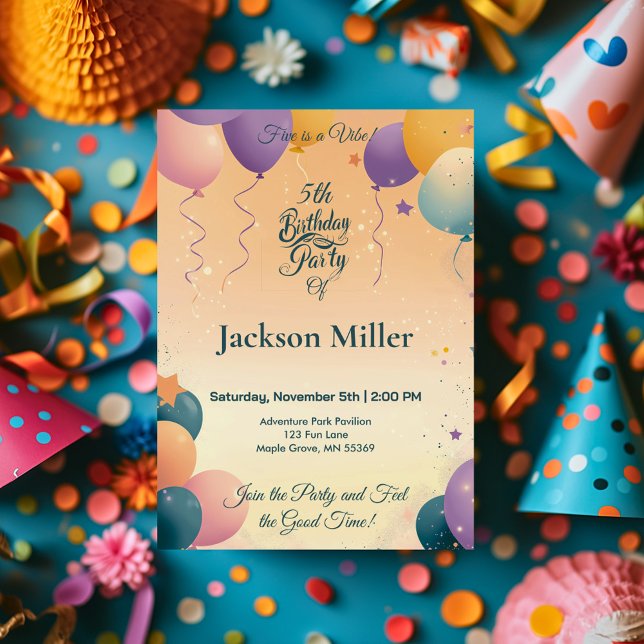 Anpassade Balloon Birthday med svensk marionett Inbjudningar (Skapare uppladdad)