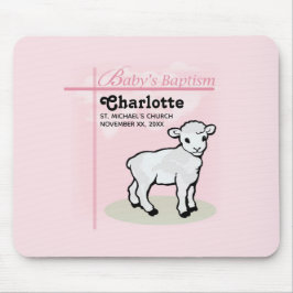 Anpassade, baptism, Rosa, flicka, lamm Musmatta