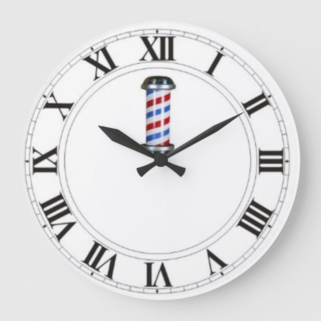 Anpassade Barber Shop/Salon Wall Clock Stor Klocka (Framsida)