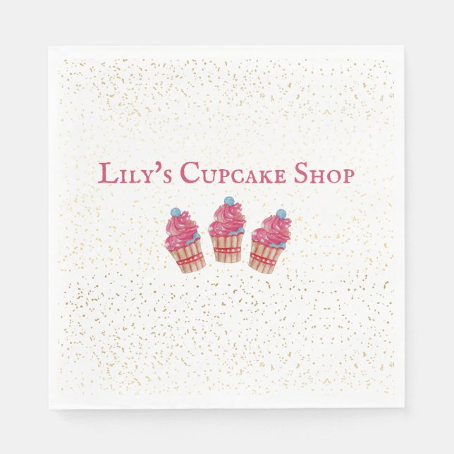 Anpassade Barn Cupcoa Shop Pappersservett (Framsidan)
