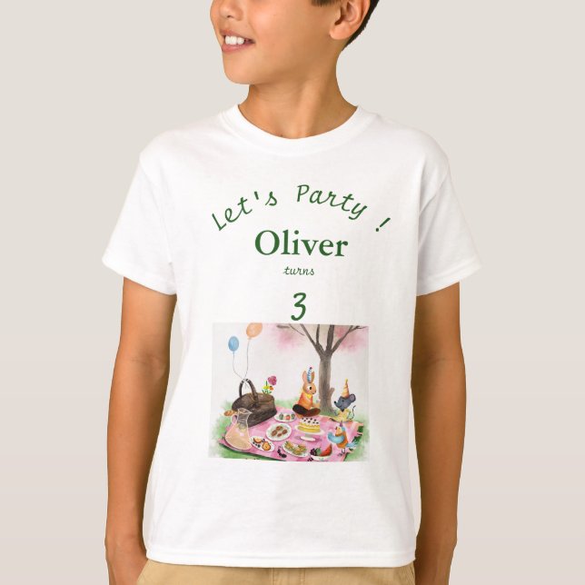 Anpassade barn födelsedagsdjur Hedersgäst   T Shirt (Framsida)
