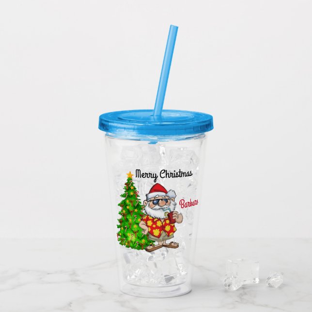 Anpassade barn i Tropical Santa Take Away Mugg (Baksida Ice)