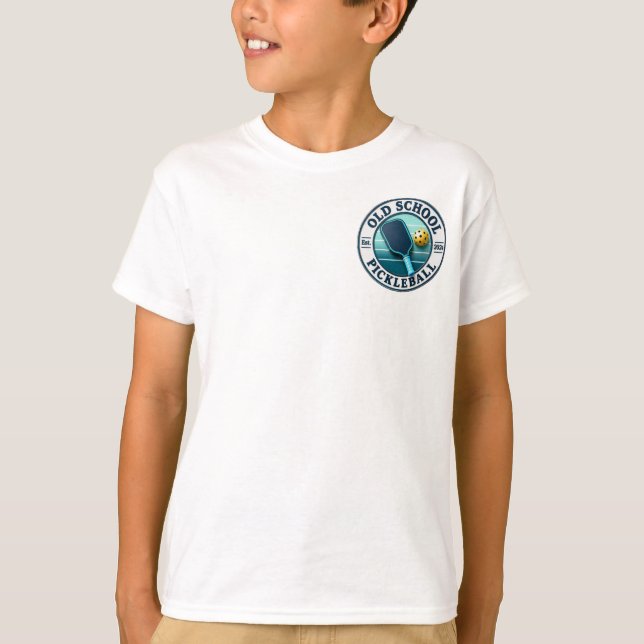 Anpassade barn Pickleball  Old School Club T-shirt (Framsida)