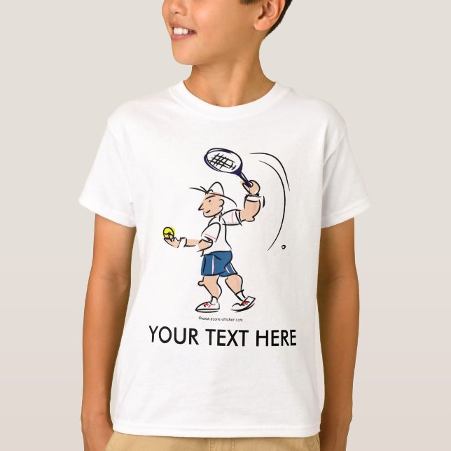 Anpassade barn tennis t shirt med tecknad (Framsida)