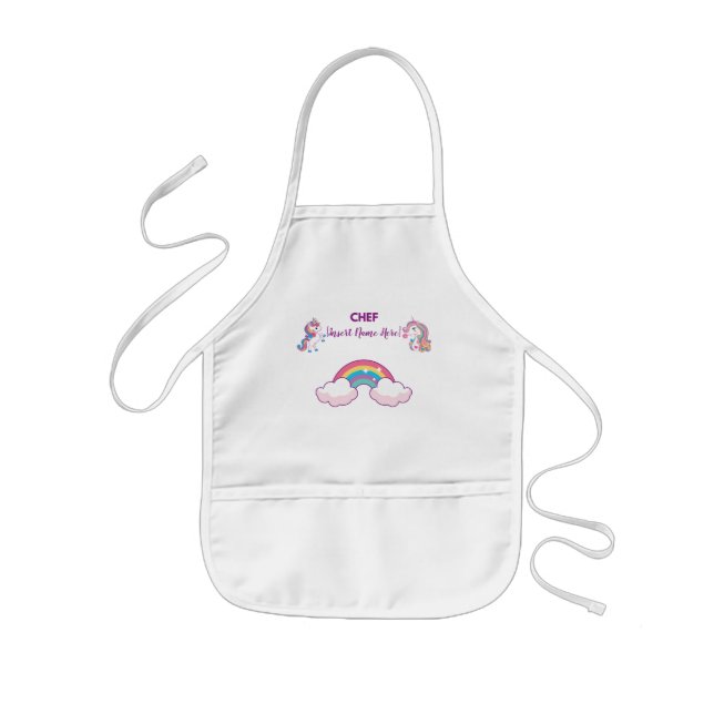 Anpassade Barn Unicorn Apron Barnförkläde (Framsidan)